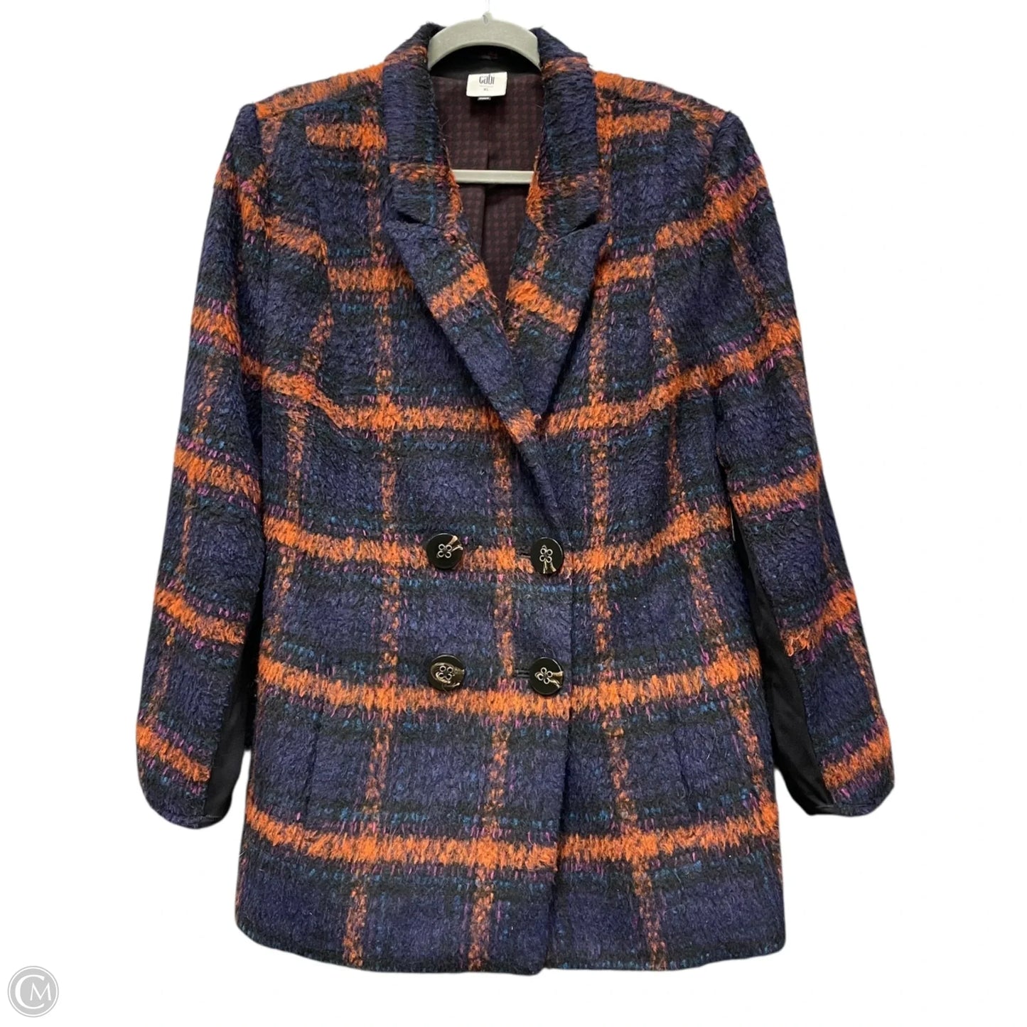 Coat Peacoat By Cabi In Plaid Pattern, Size: Xl