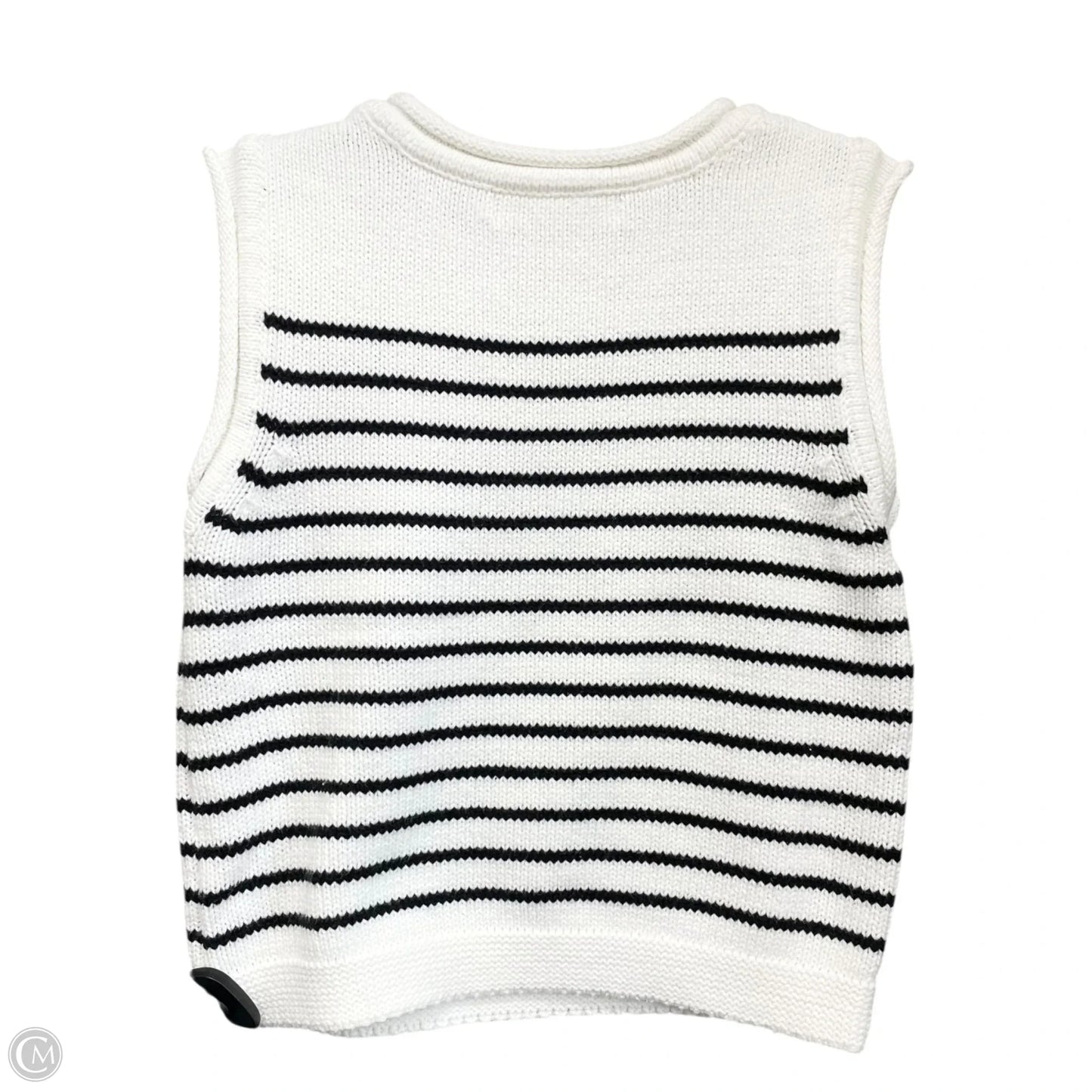 Vest Sweater By Moon And Madison In Black & White, Size: Xs