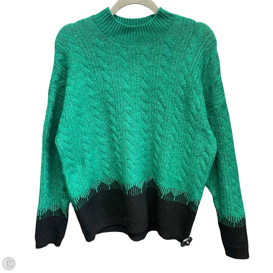 Sweater By Liz Claiborne In Black & Green, Size: L