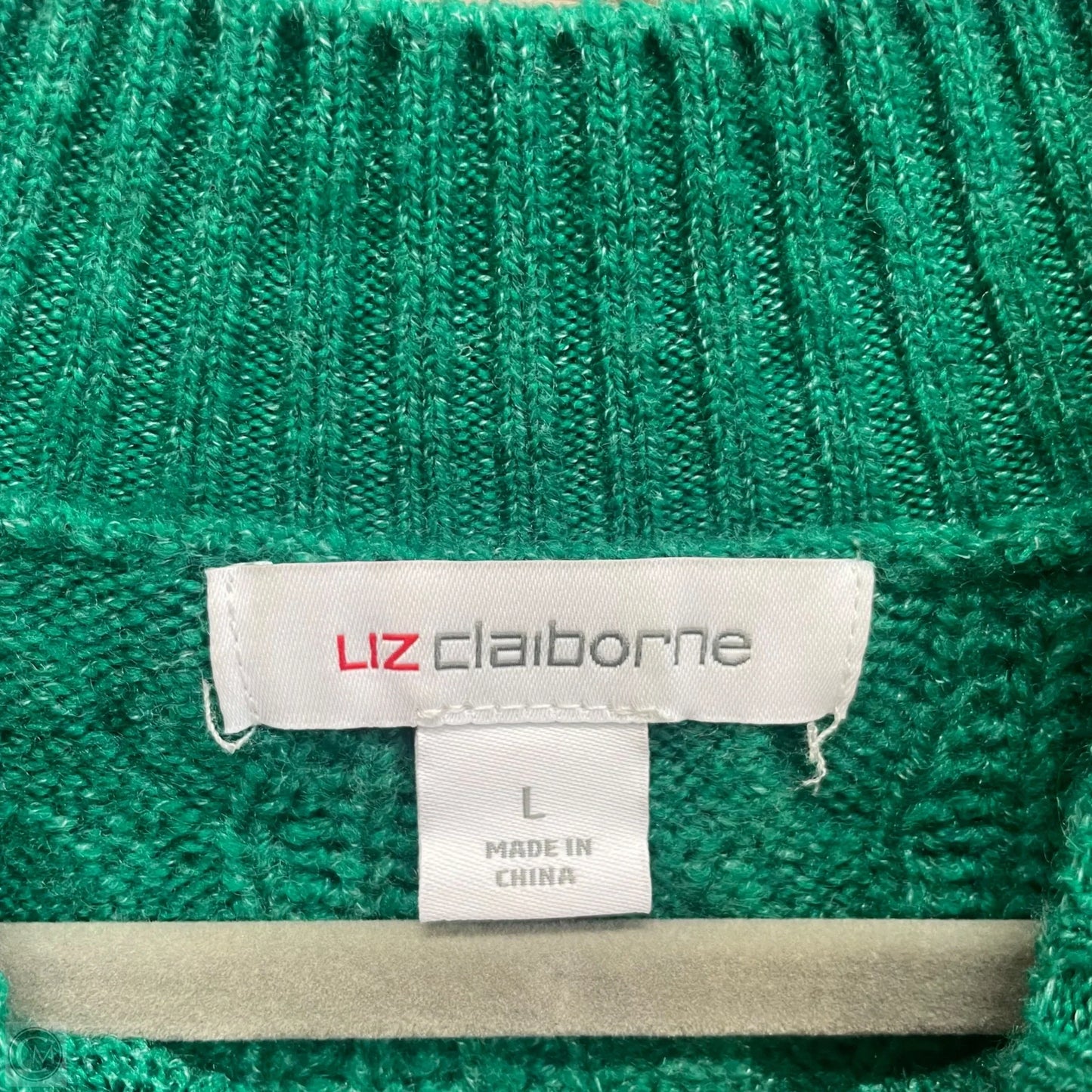 Sweater By Liz Claiborne In Black & Green, Size: L