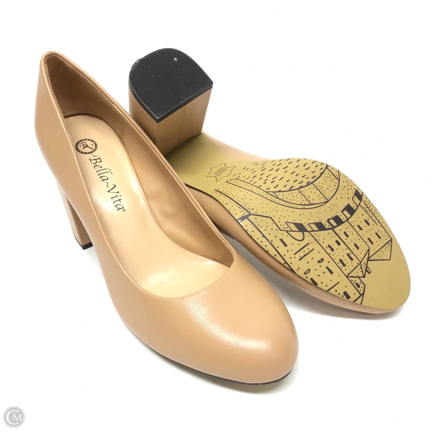 Shoes Heels Block By Clothes Mentor In Tan, Size: 9