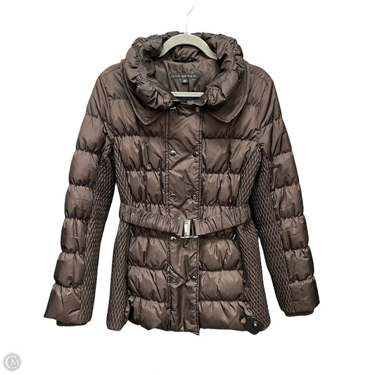 Jacket Puffer & Quilted By Via Spiga In Brown, Size: Xs