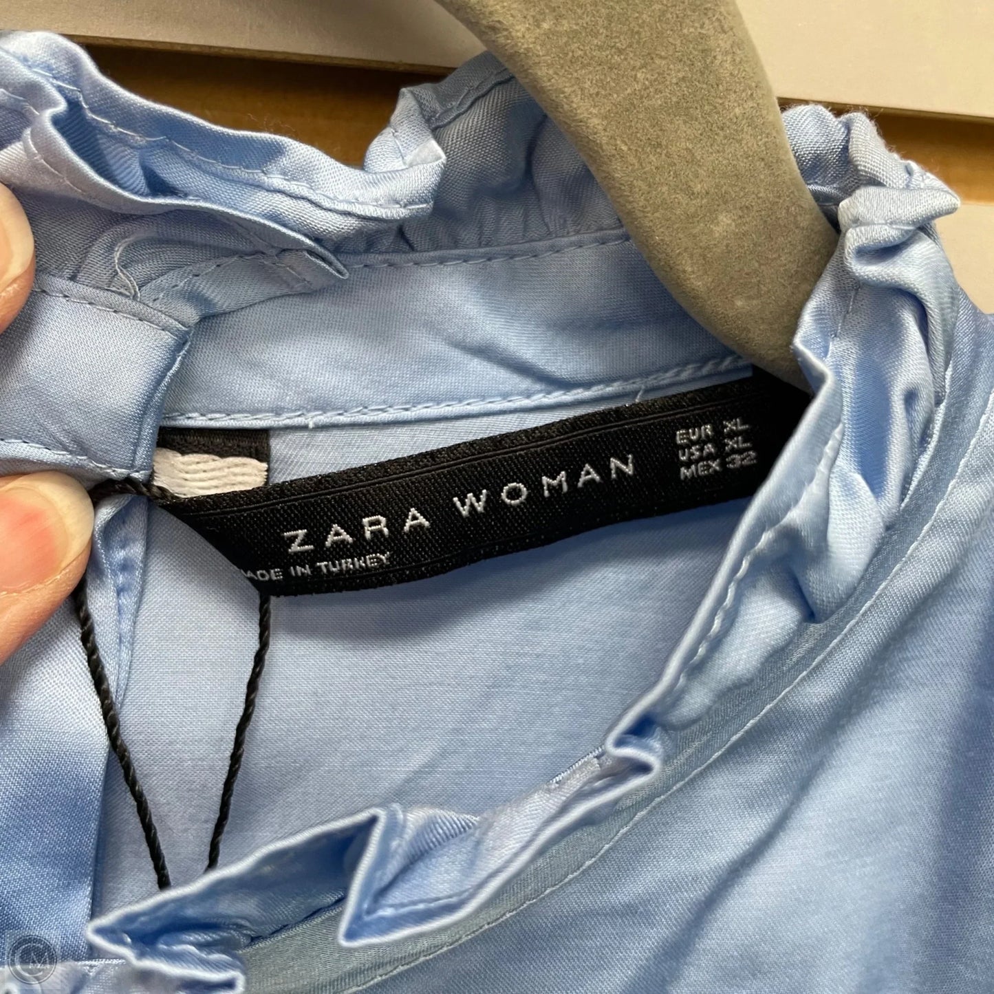 Blouse Long Sleeve By Zara Women In Blue, Size: Xl