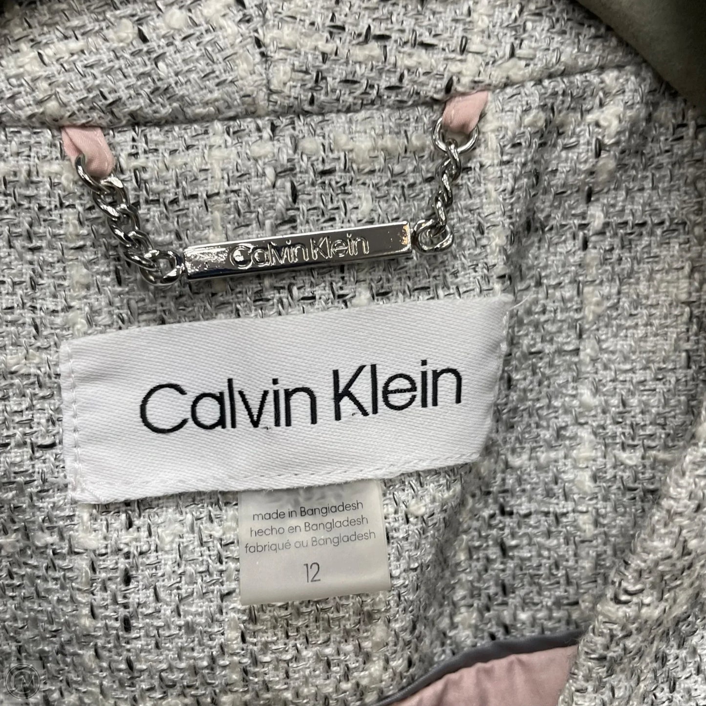 Blazer By Calvin Klein In Grey, Size: 12