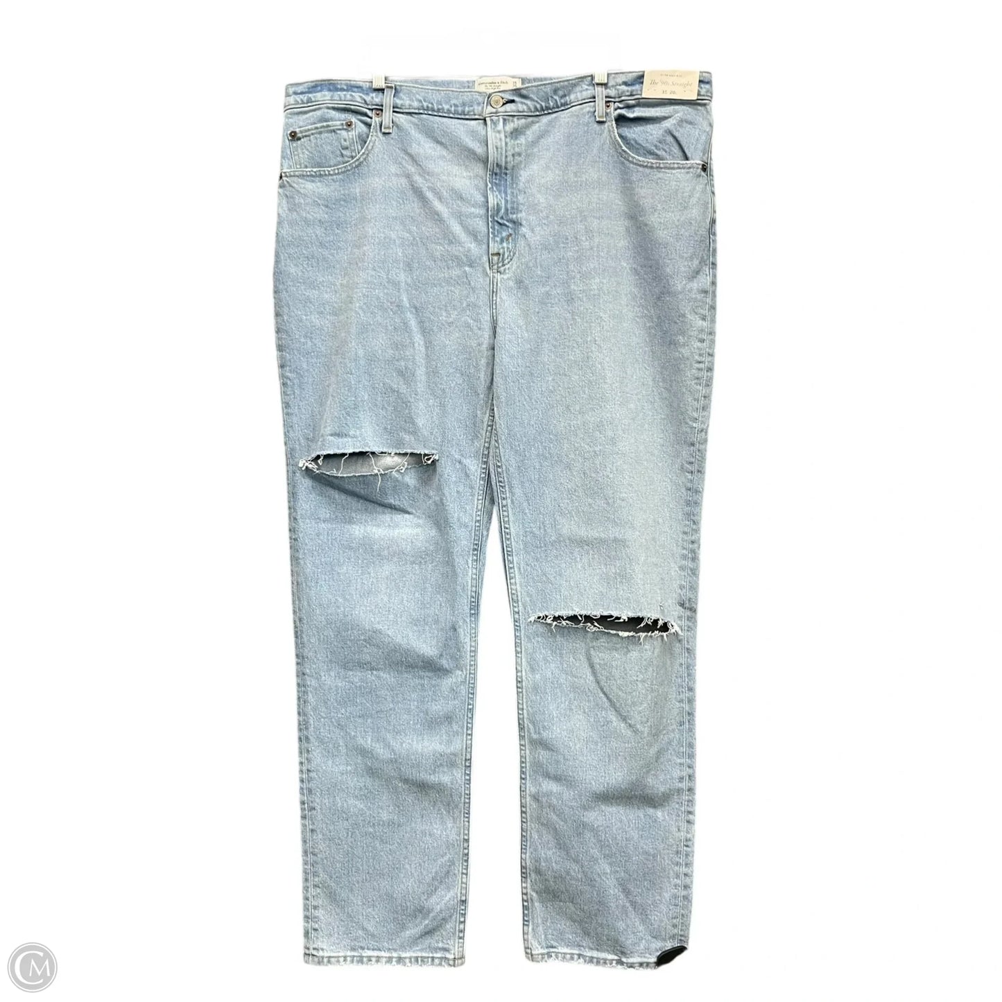 Jeans Straight By Abercrombie And Fitch In Blue Denim, Size: 20
