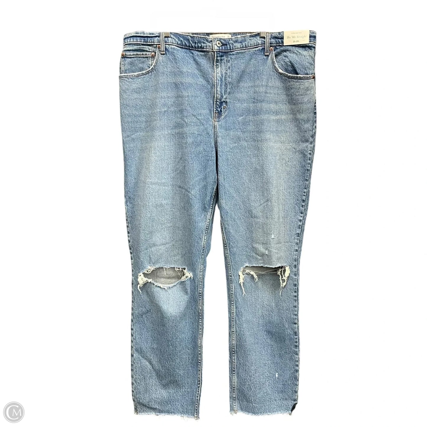 Jeans Straight By Abercrombie And Fitch In Blue Denim, Size: 20