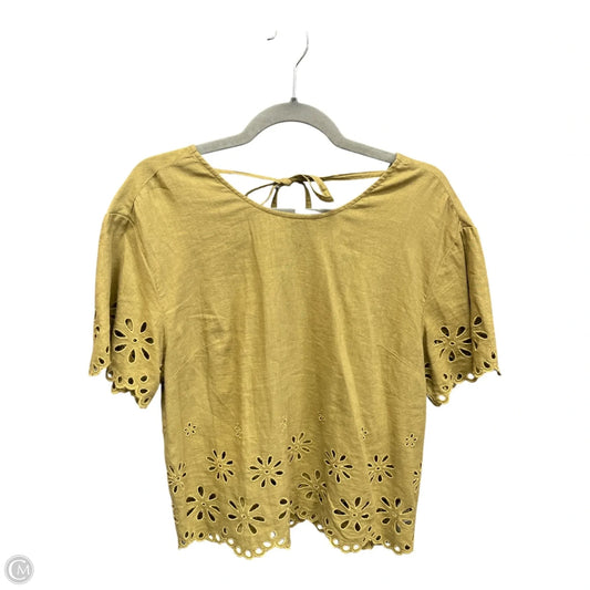 Blouse Short Sleeve By Madewell In Brown, Size: M