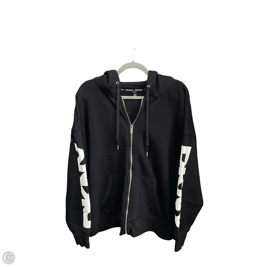 Sweatshirt Hoodie By Dkny In Black, Size: 1x