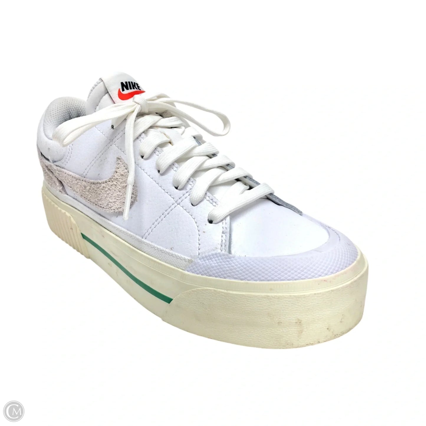 Shoes Sneakers By Nike In Green & White, Size: 6.5