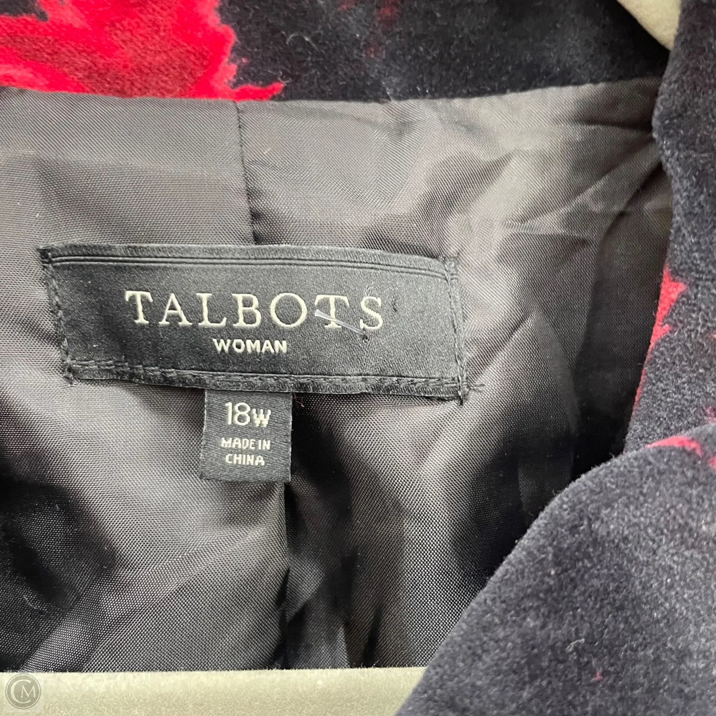 Blazer By Talbots In Black & Red, Size: 18