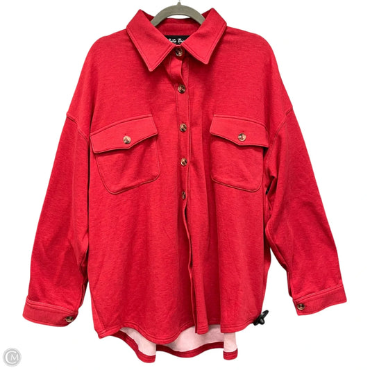 Jacket Shirt By White Birch In Red, Size: Xl