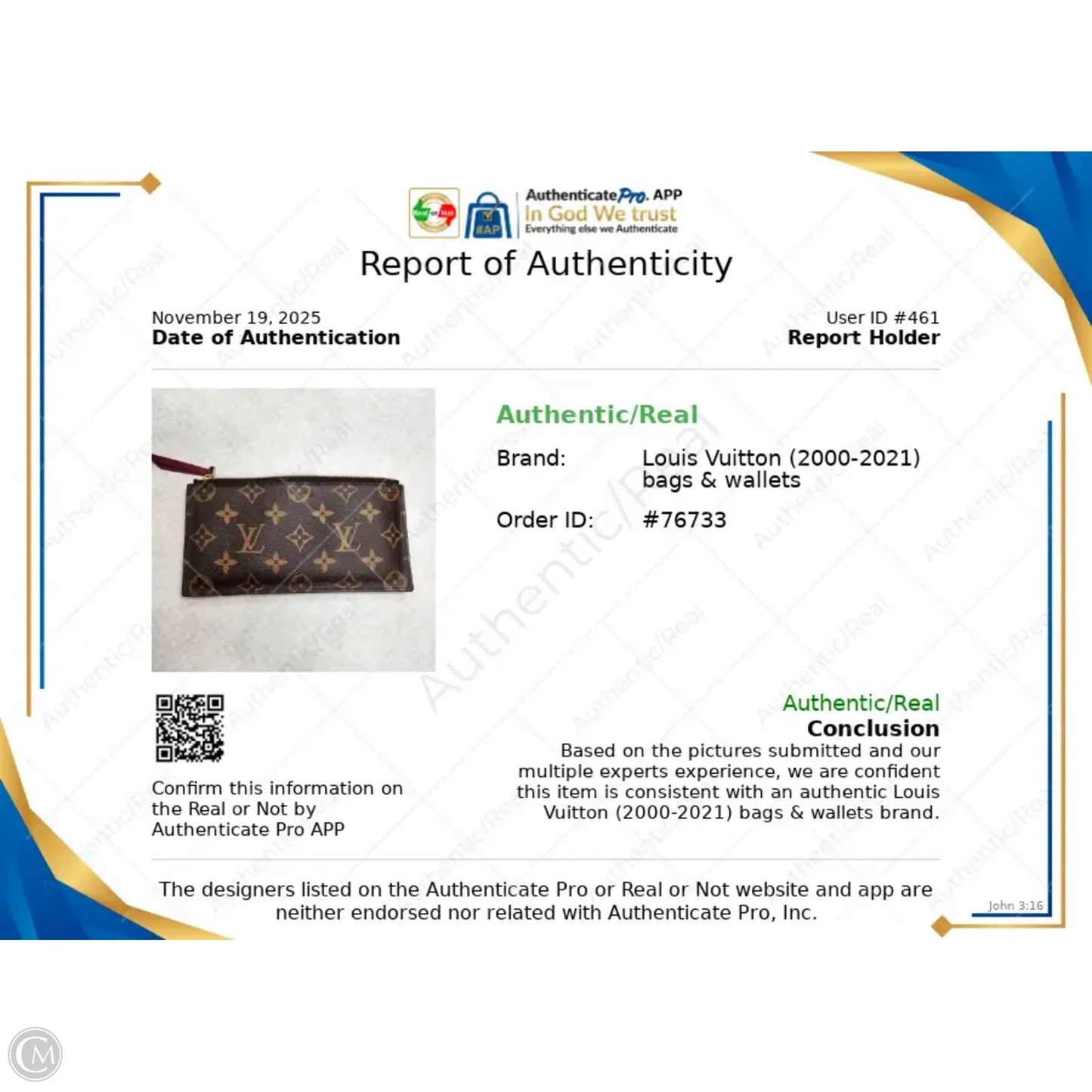 Accessory Luxury Designer Tag By Louis Vuitton