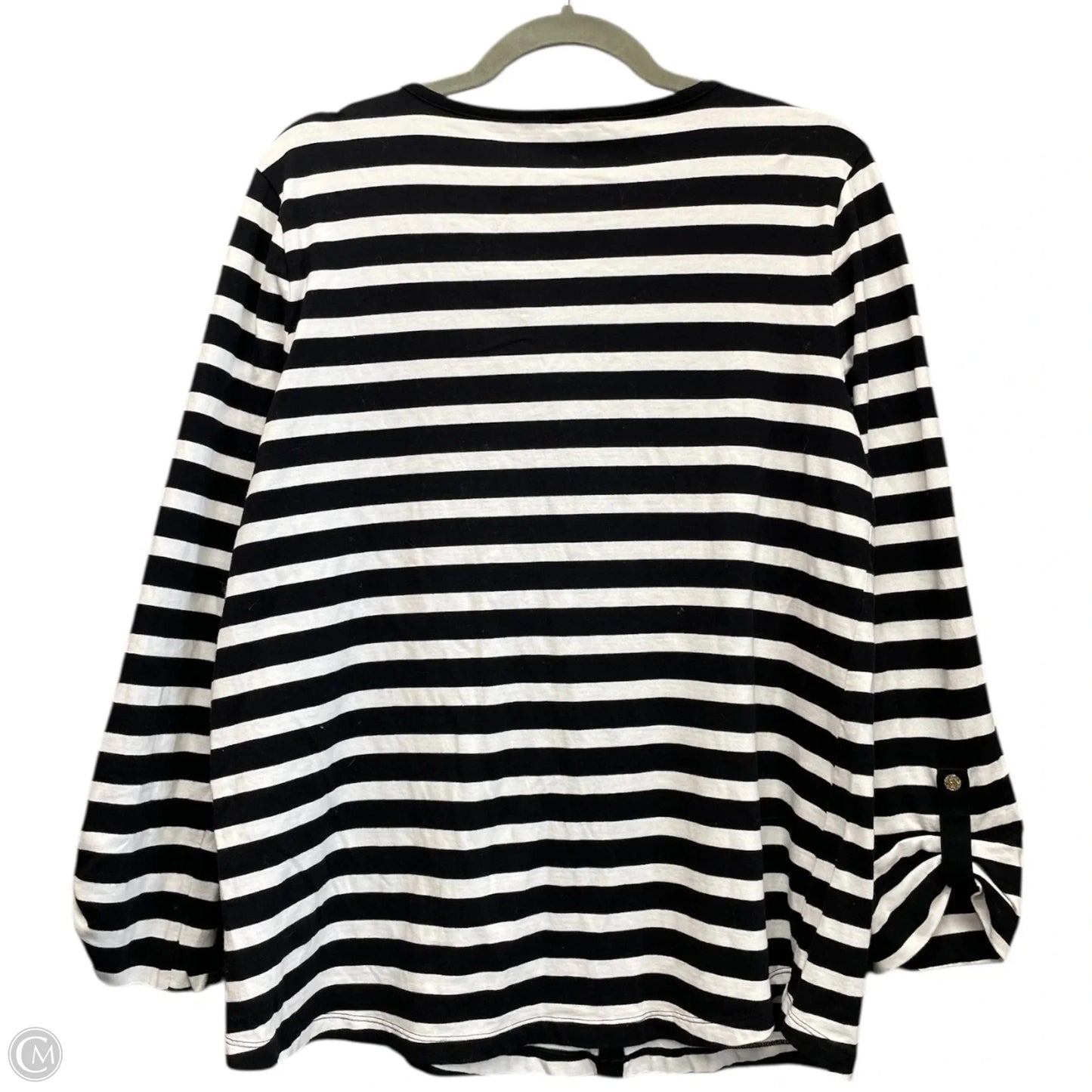 Top Long Sleeve By Anne Klein In Black & White, Size: L