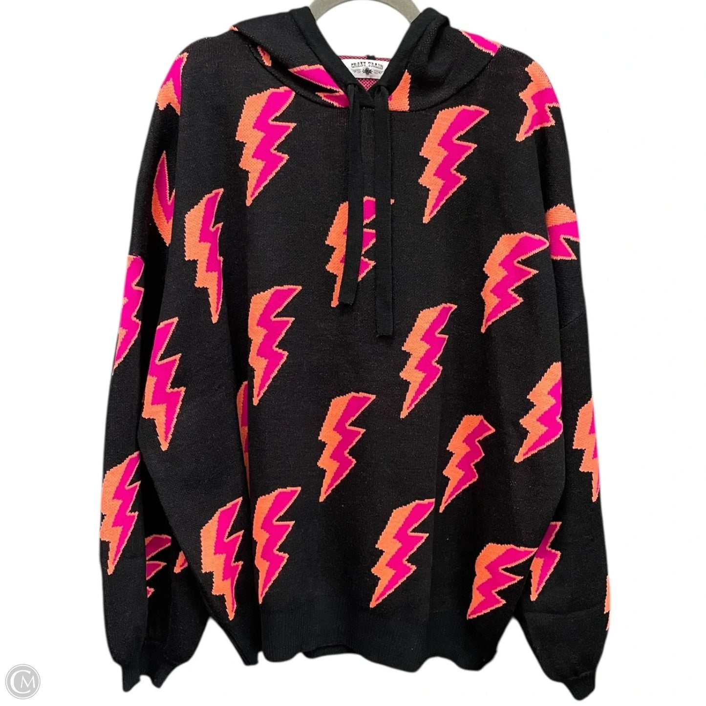 Sweater By Crazy Train In Black & Pink, Size: 3x