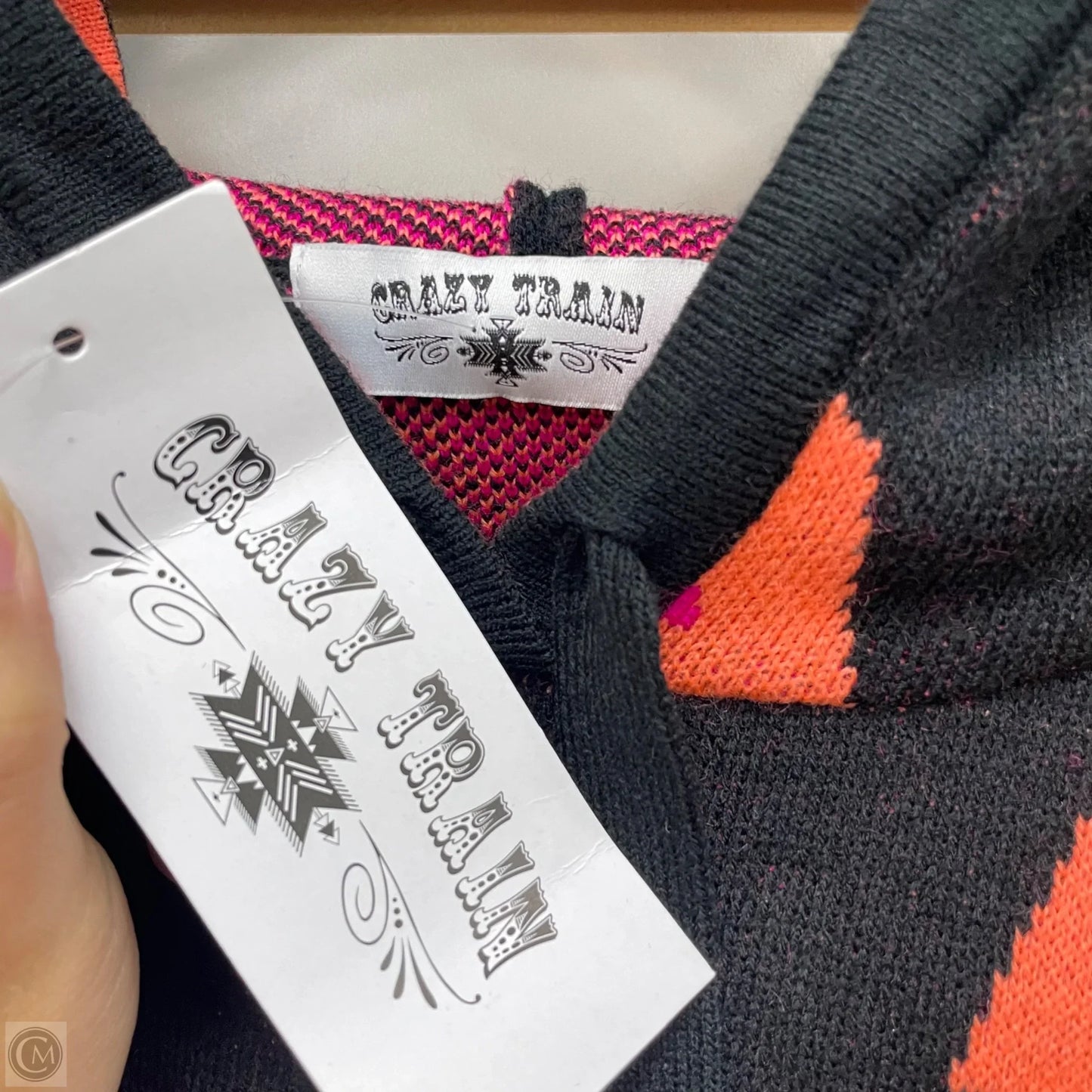 Sweater By Crazy Train In Black & Pink, Size: 3x