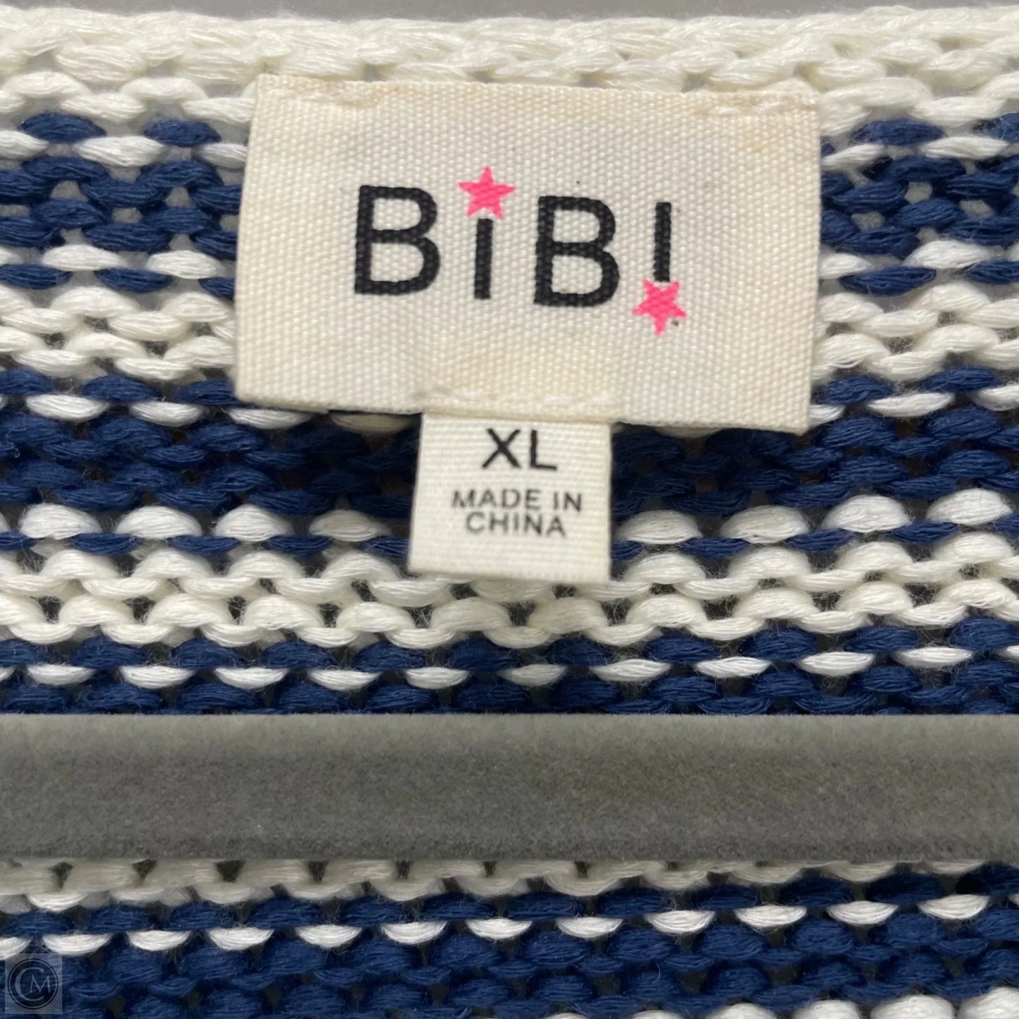 Sweater By Bibi In Blue & White, Size: Xl