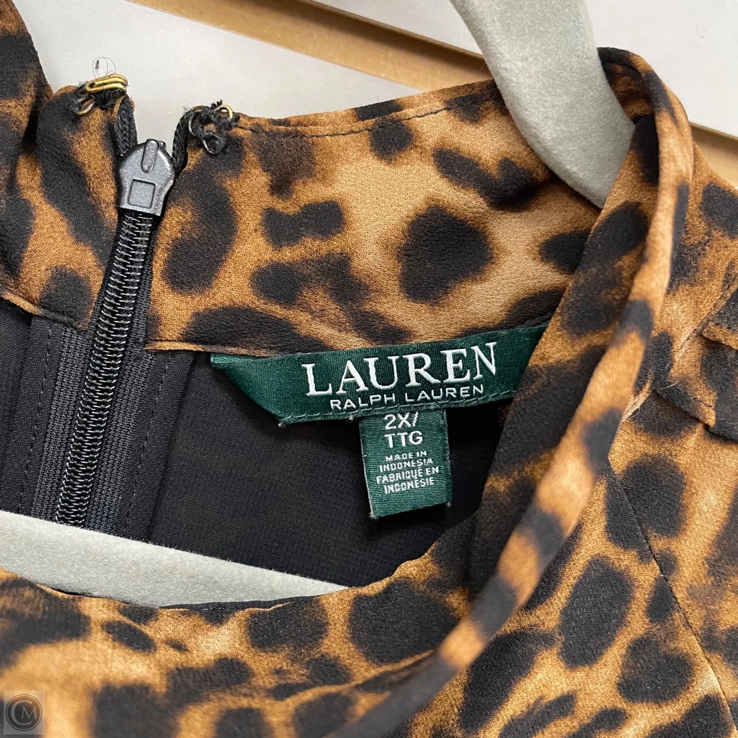 Blouse Long Sleeve By Lauren By Ralph Lauren In Animal Print, Size: 2x