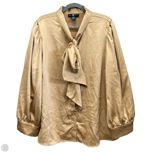 Blouse Long Sleeve By Ashley Stewart In Gold, Size: 20