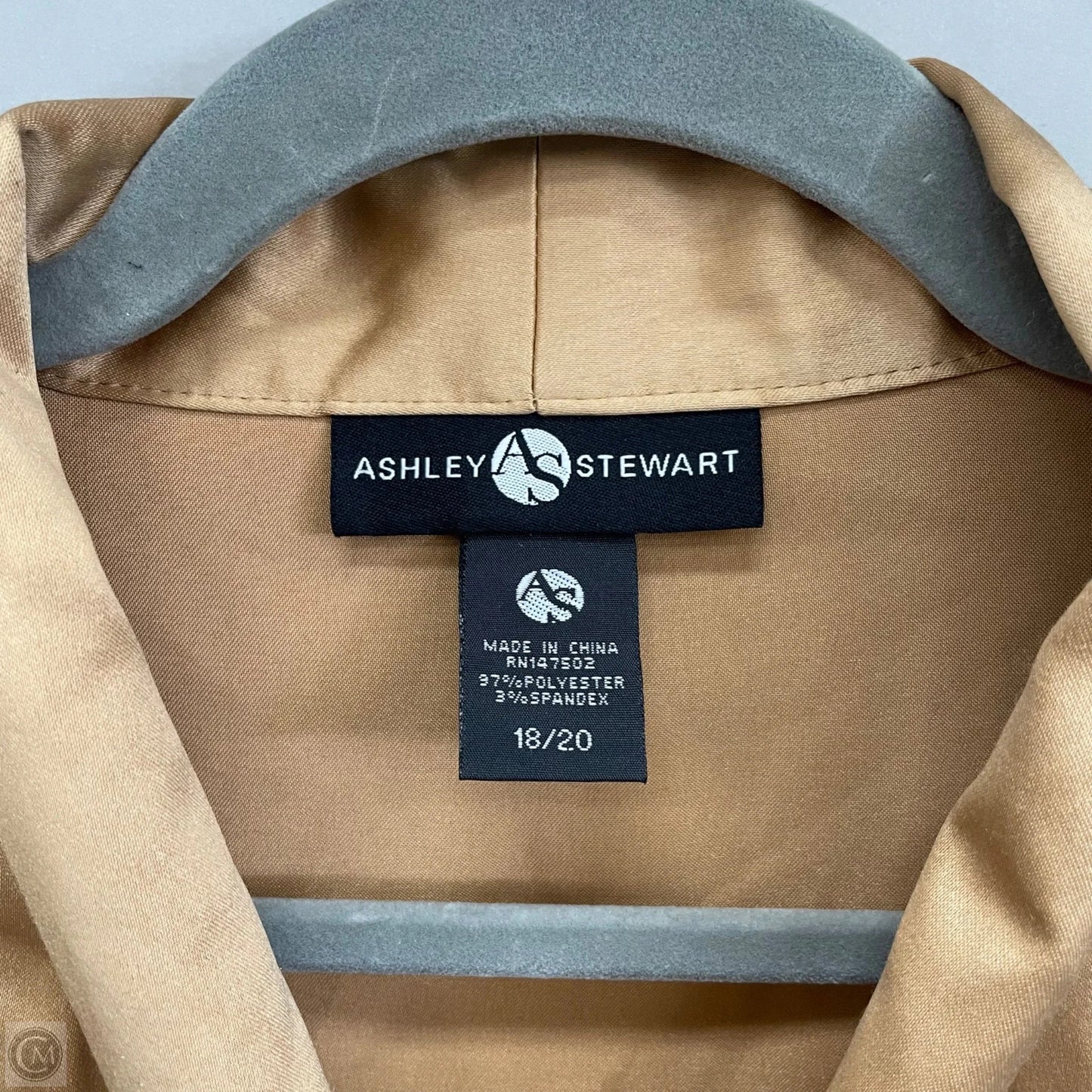 Blouse Long Sleeve By Ashley Stewart In Gold, Size: 20