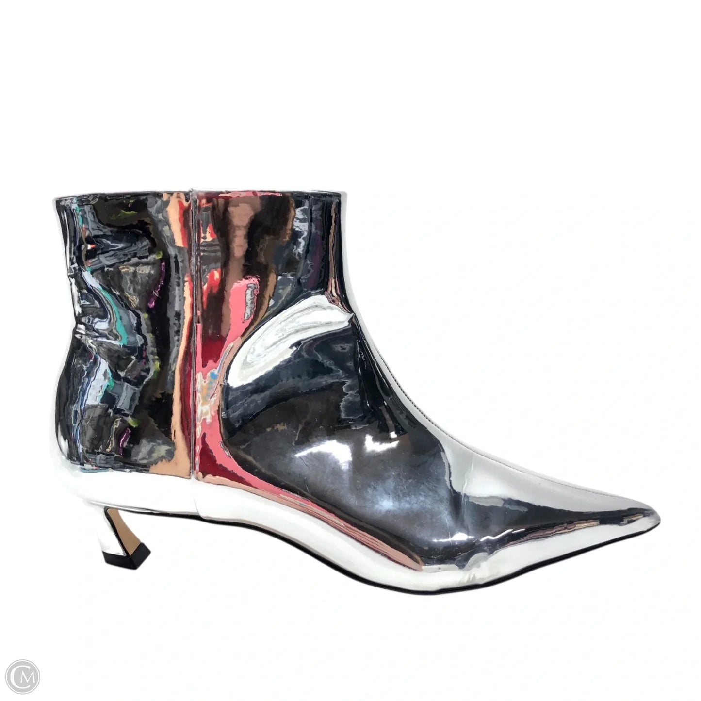 Boots Ankle Heels By Gianni Bini In Silver, Size: 8.5