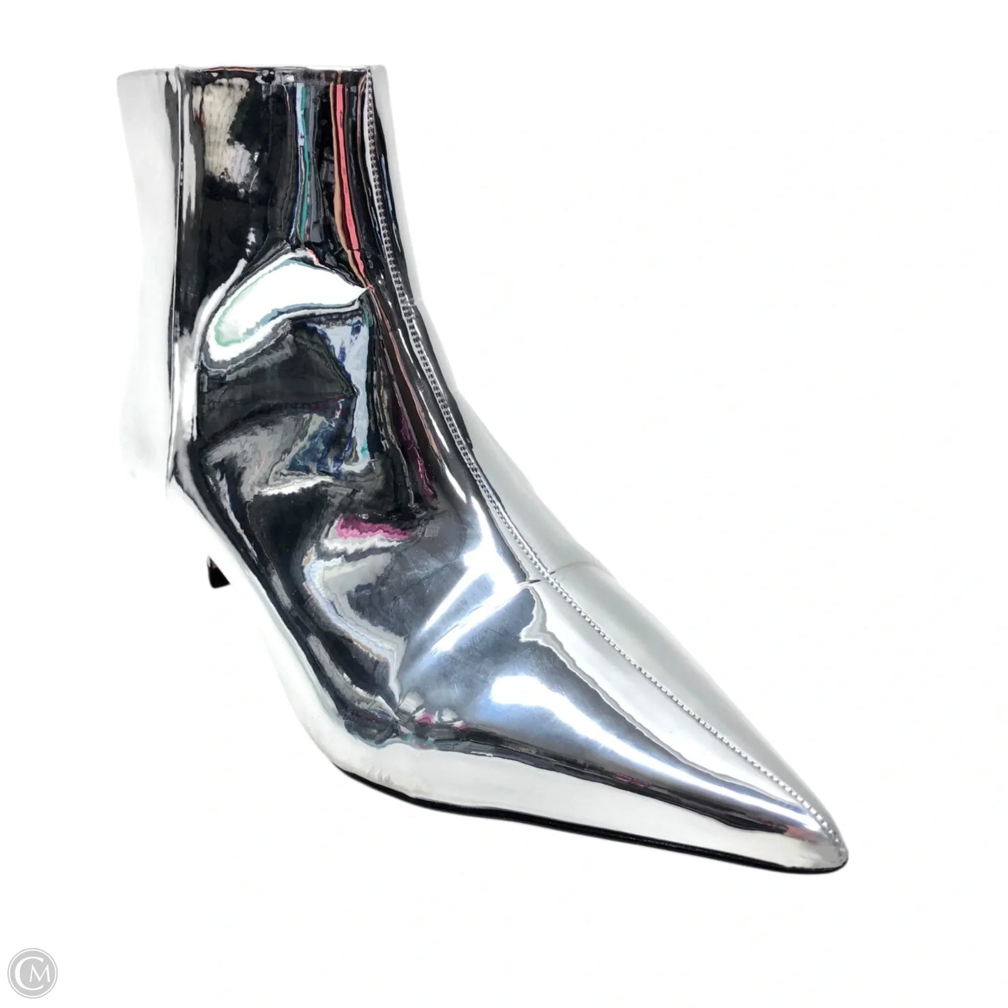 Boots Ankle Heels By Gianni Bini In Silver, Size: 8.5