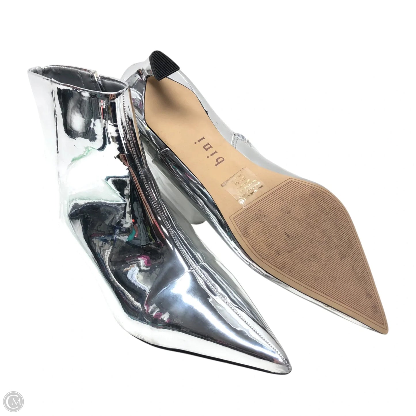 Boots Ankle Heels By Gianni Bini In Silver, Size: 8.5