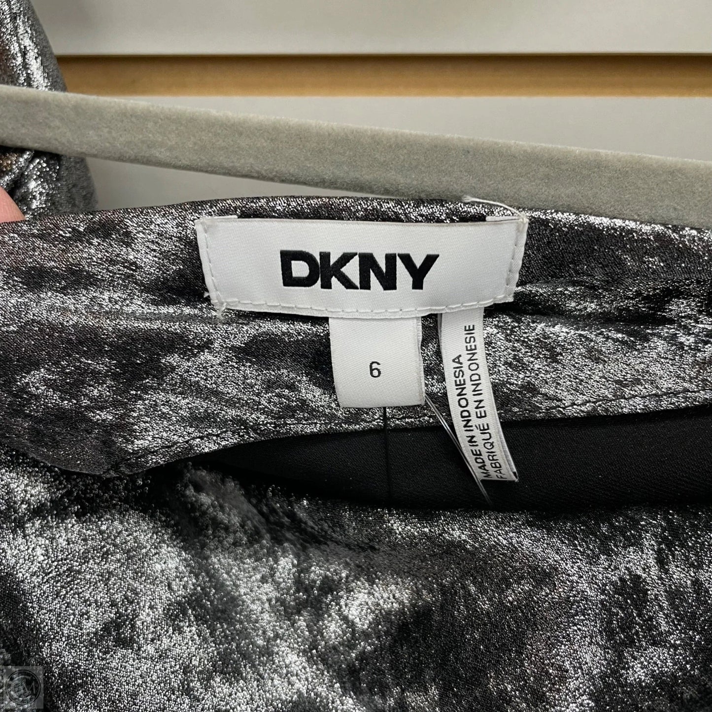 Dress Party Midi By Dkny In Black & Silver, Size: 6