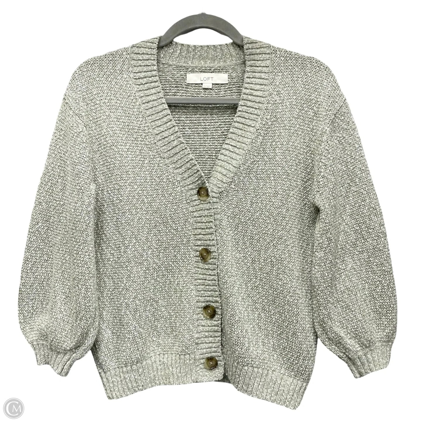 Sweater Cardigan By Loft In Green, Size: Xs