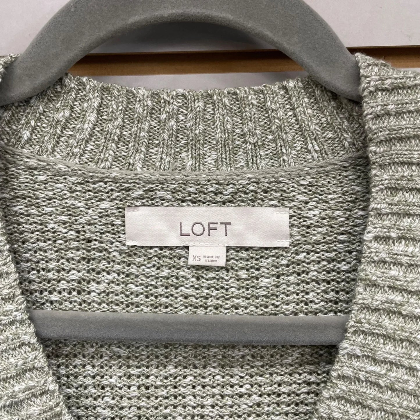 Sweater Cardigan By Loft In Green, Size: Xs