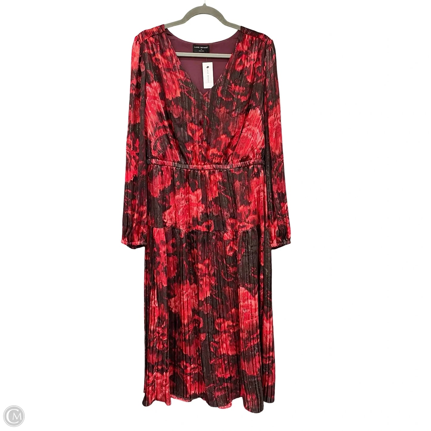 Dress Casual Midi By Lane Bryant In Black & Red, Size: 16