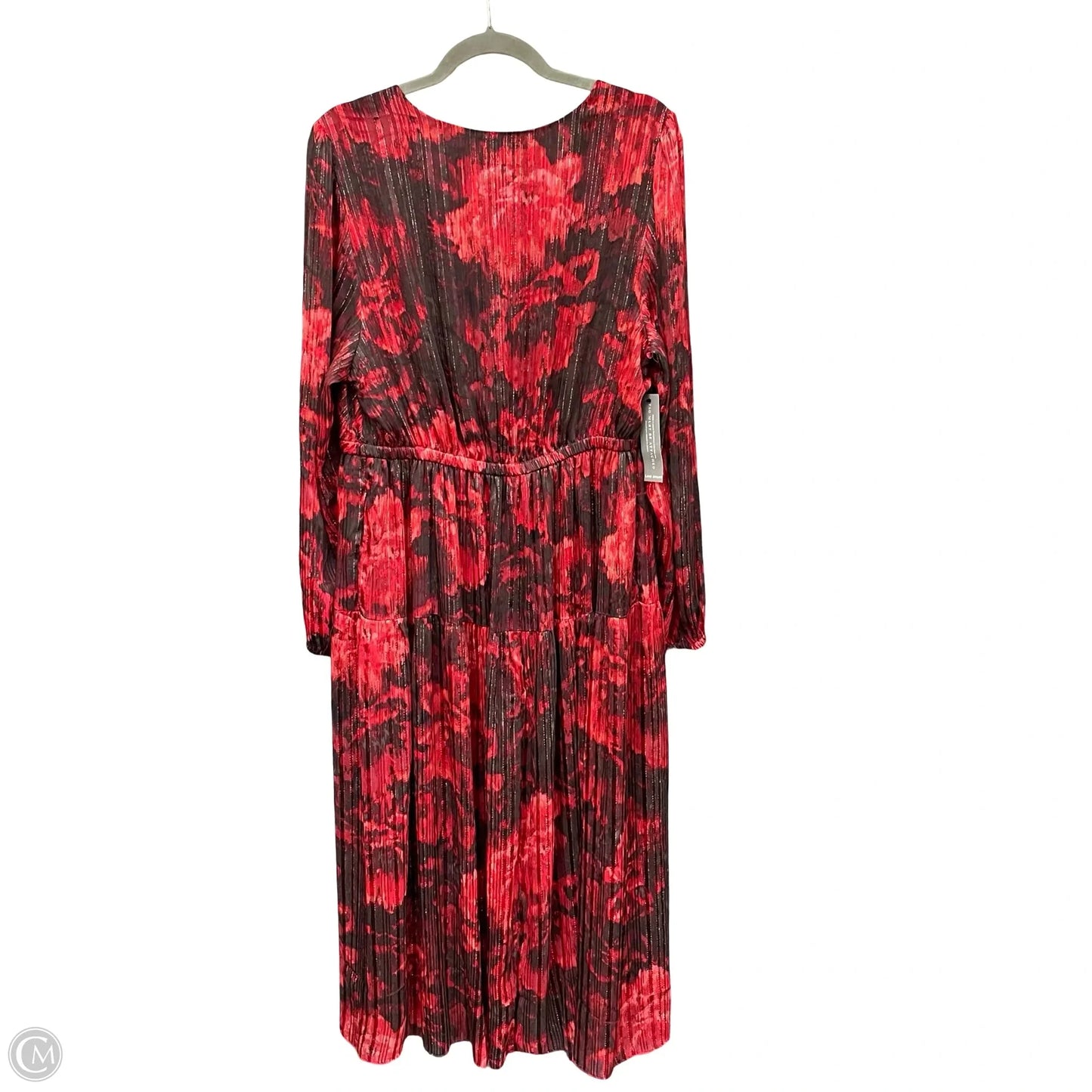 Dress Casual Midi By Lane Bryant In Black & Red, Size: 16
