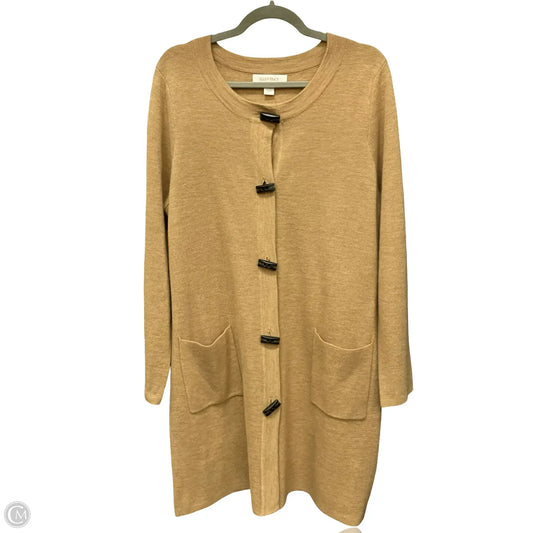 Sweater Cardigan By Ellen Tracy In Tan, Size: 2x