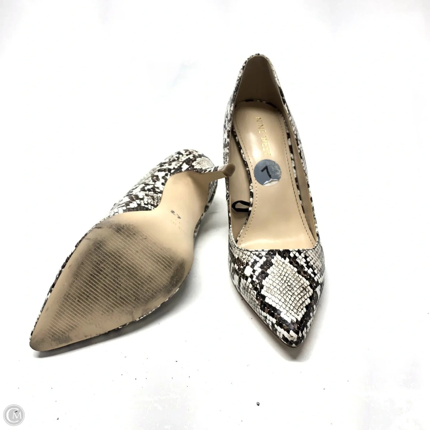 Shoes Heels Stiletto By Nine West In Snakeskin Print, Size: 7