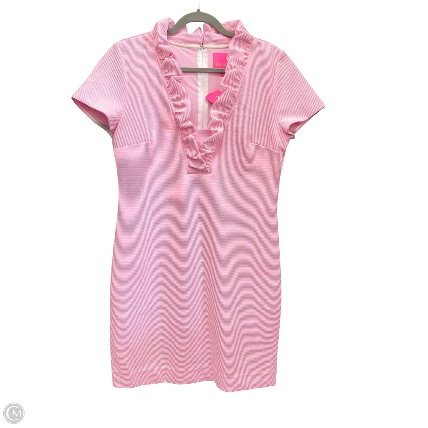 Dress Designer By Lilly Pulitzer In Pink & White, Size: L