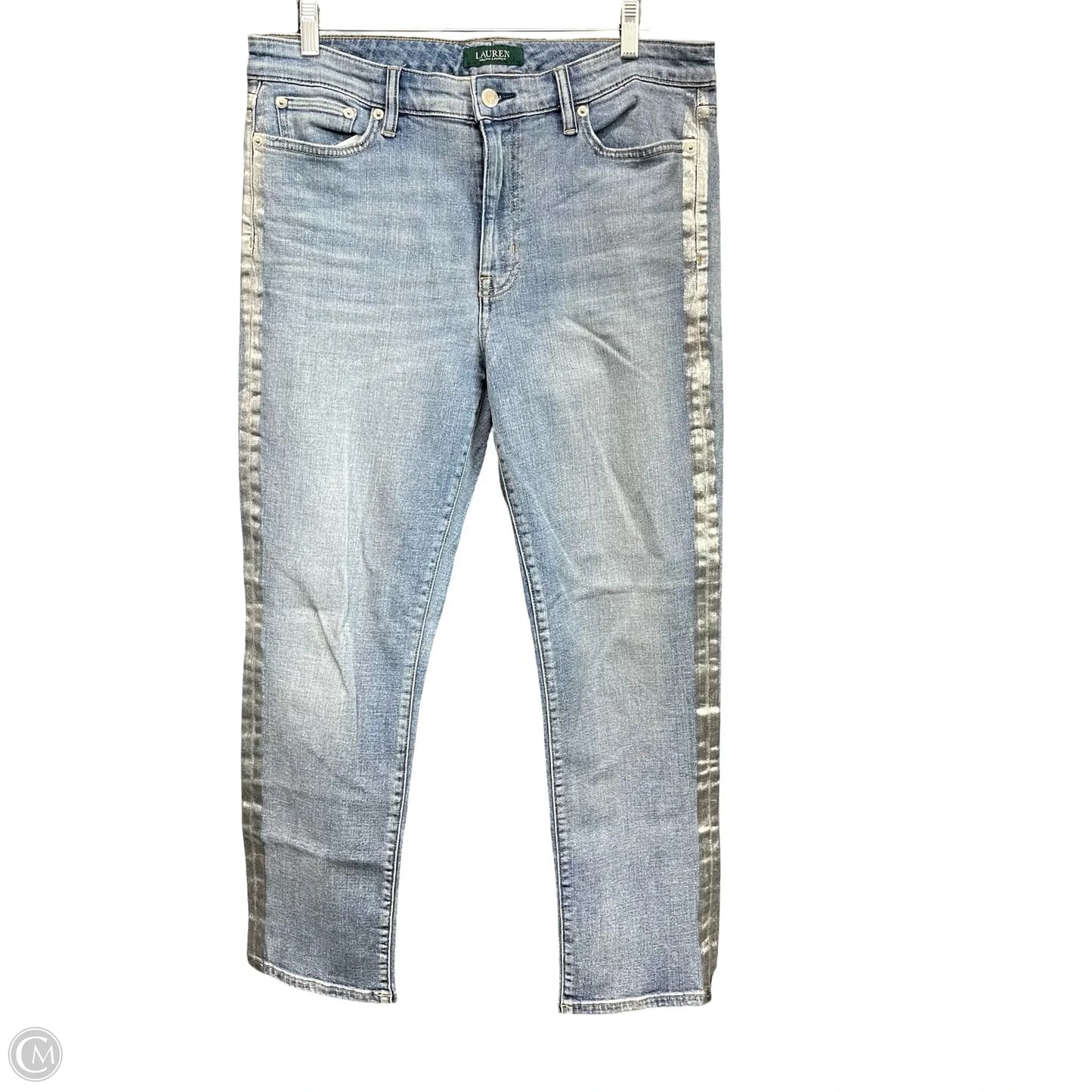 Jeans Straight By Lauren By Ralph Lauren In Blue Denim, Size: 12