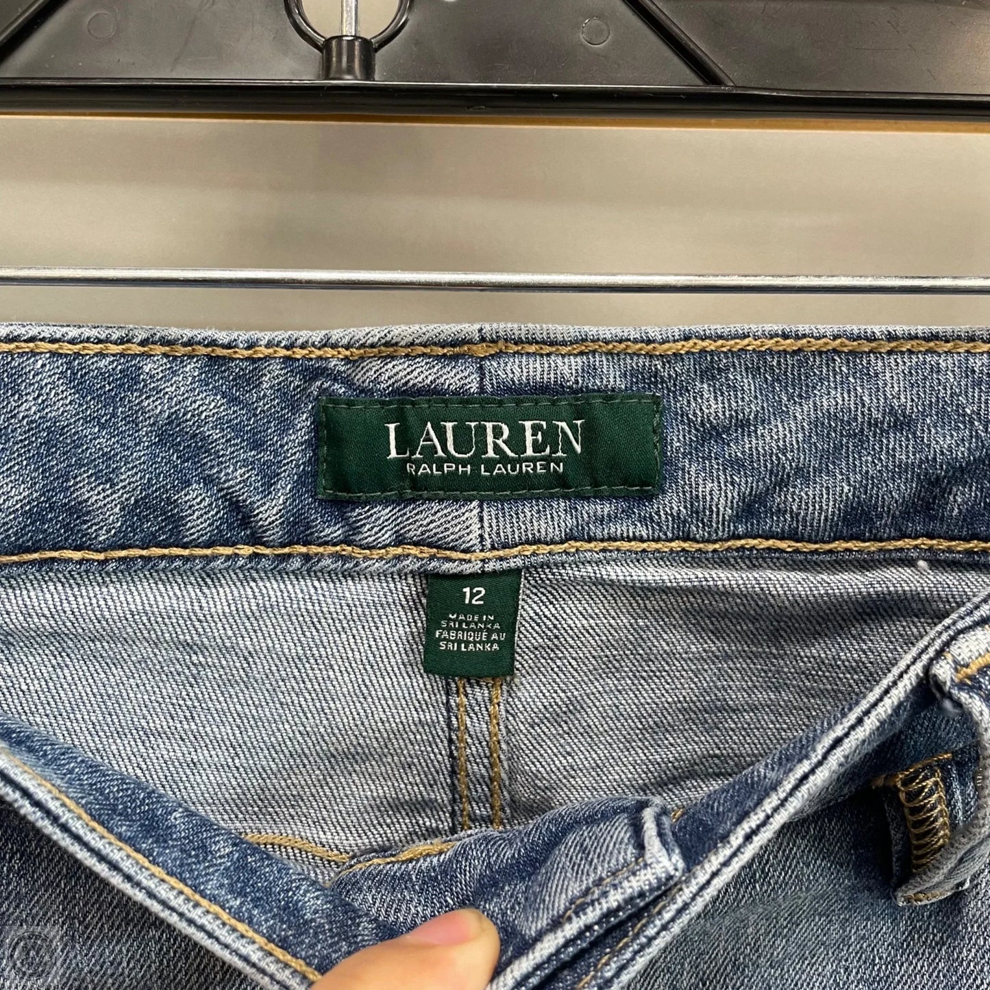 Jeans Straight By Lauren By Ralph Lauren In Blue Denim, Size: 12