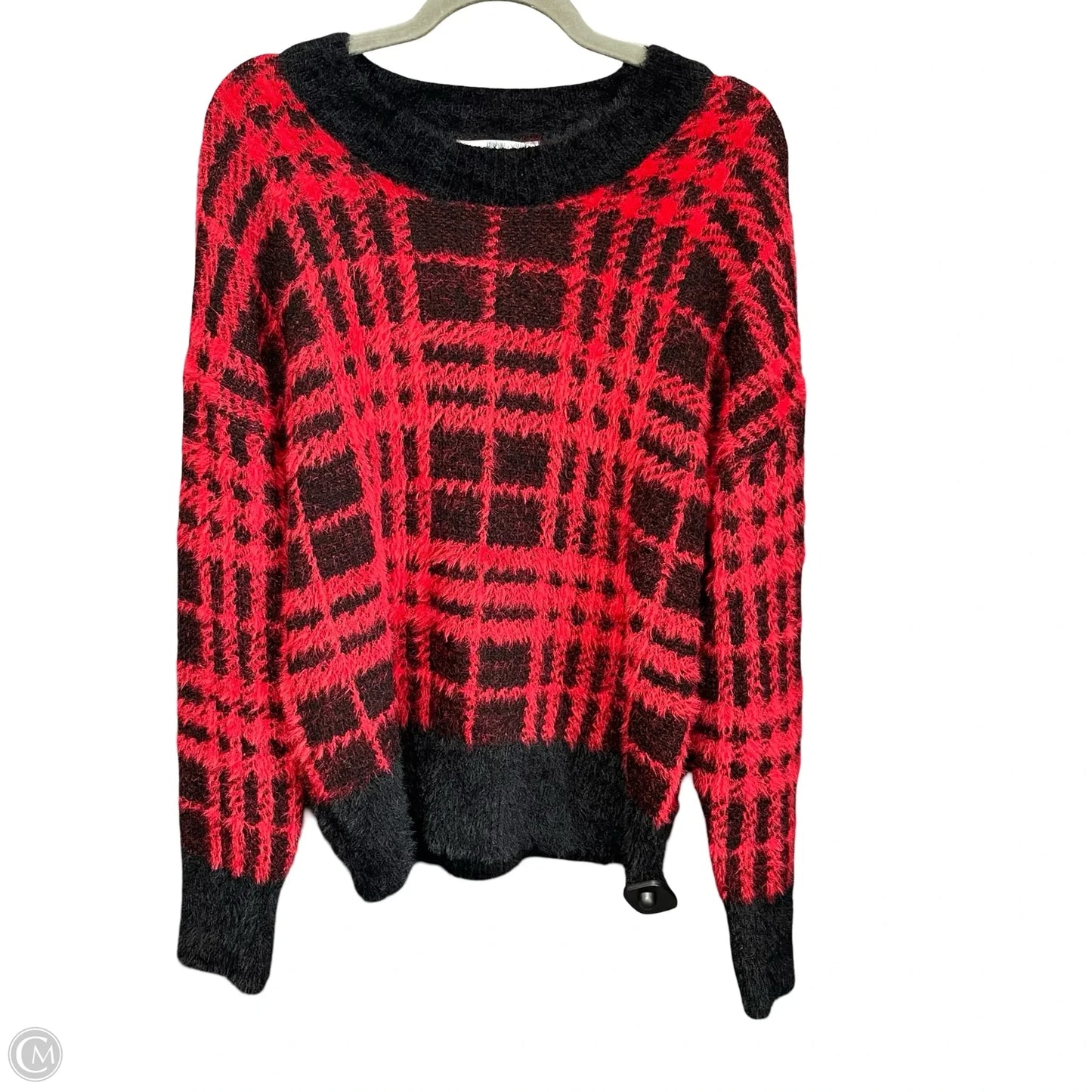 Sweater By Time And Tru In Black & Red, Size: M