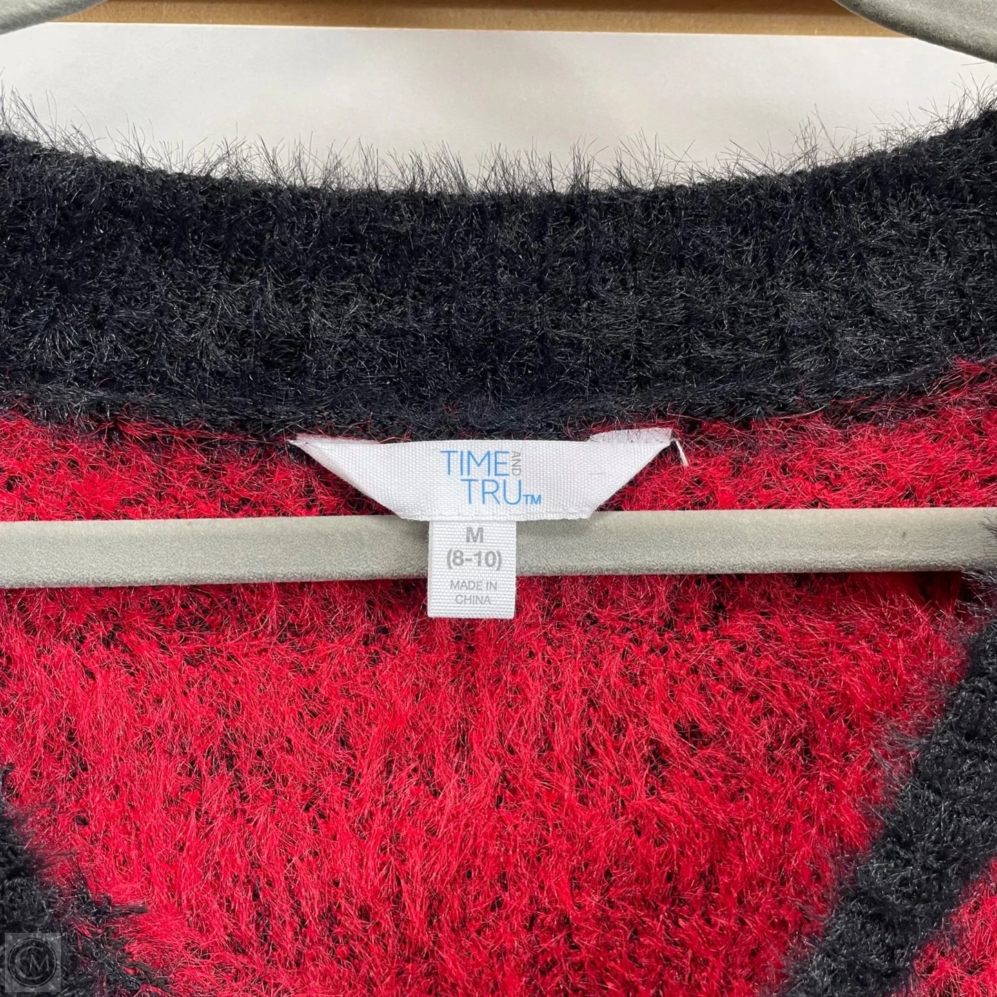 Sweater By Time And Tru In Black & Red, Size: M