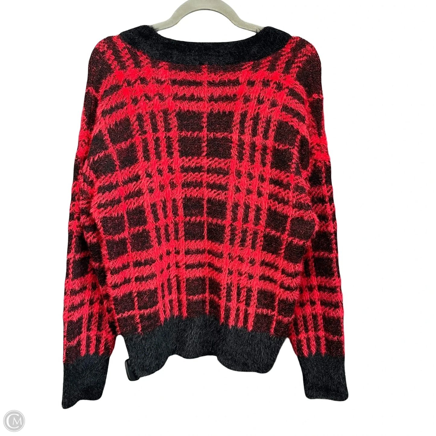 Sweater By Time And Tru In Black & Red, Size: M