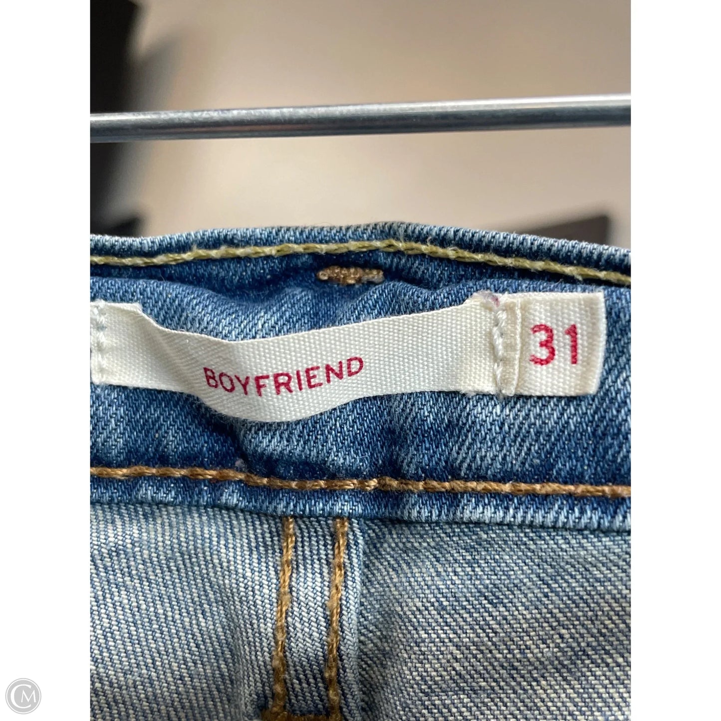 Jeans Boyfriend By Levis In Blue Denim, Size: 12