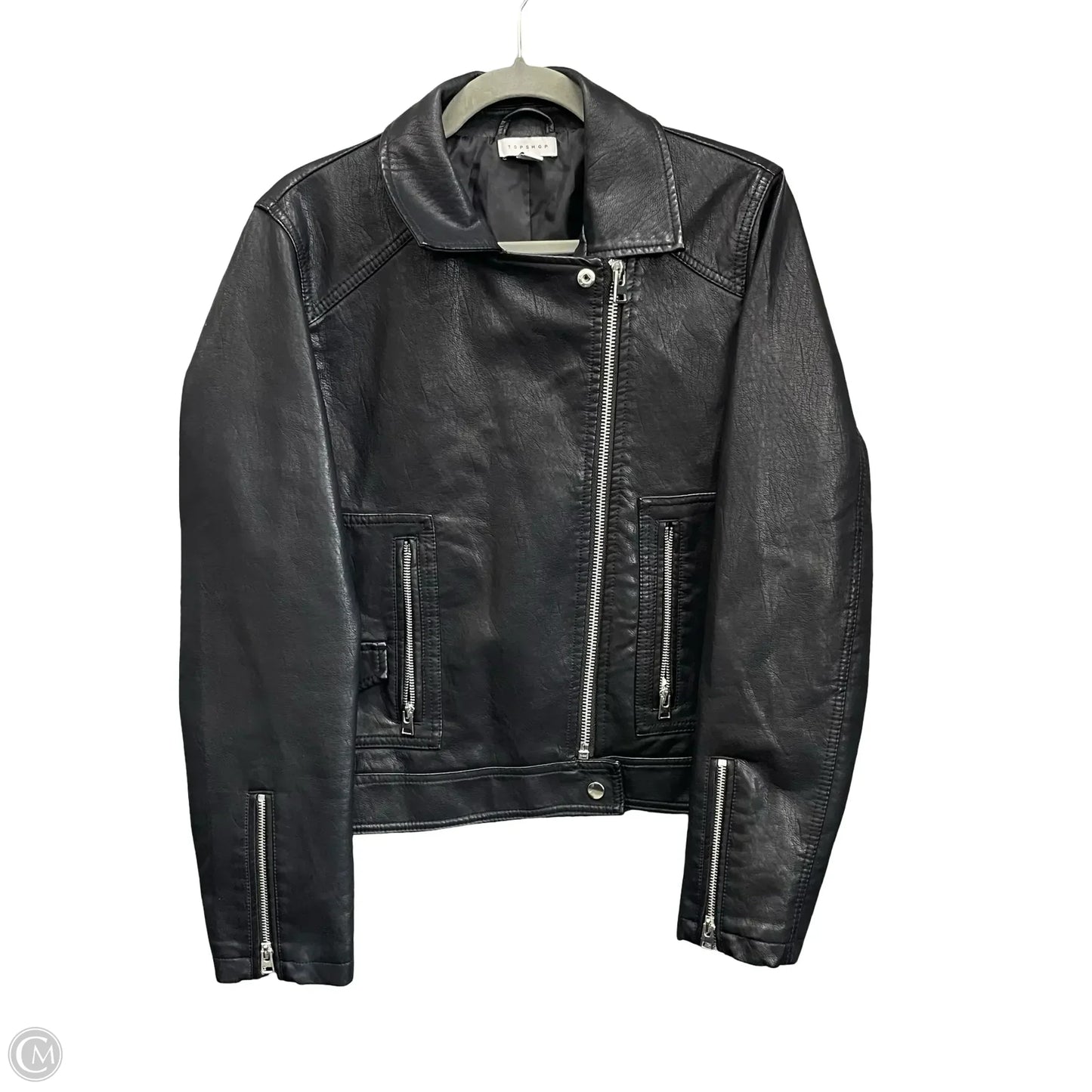 Jacket Moto By Topshop In Black, Size: 10