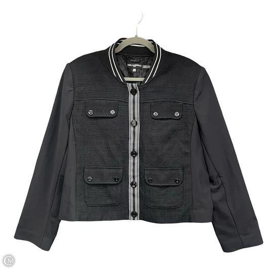 Jacket Designer By Karl Lagerfeld In Black, Size: Xl