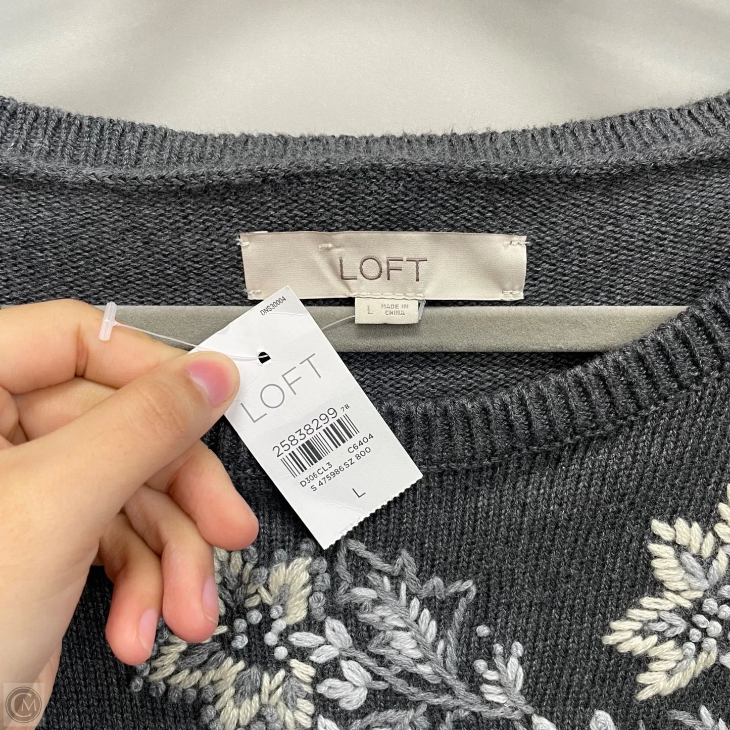 Sweater By Loft In Grey, Size: L
