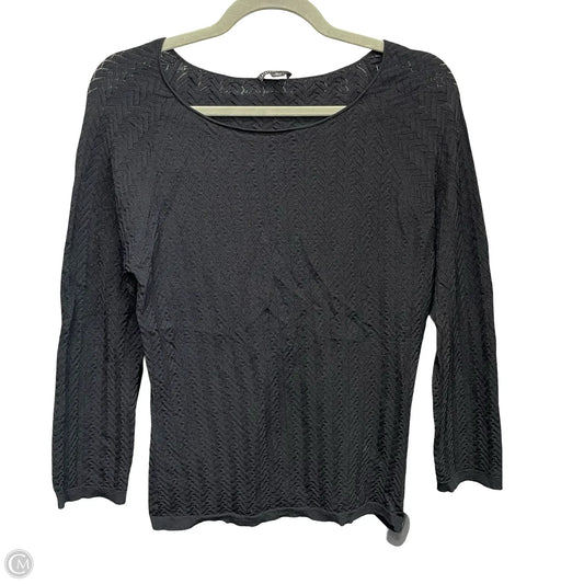 Top Long Sleeve Designer By Lafayette 148 In Black, Size: M