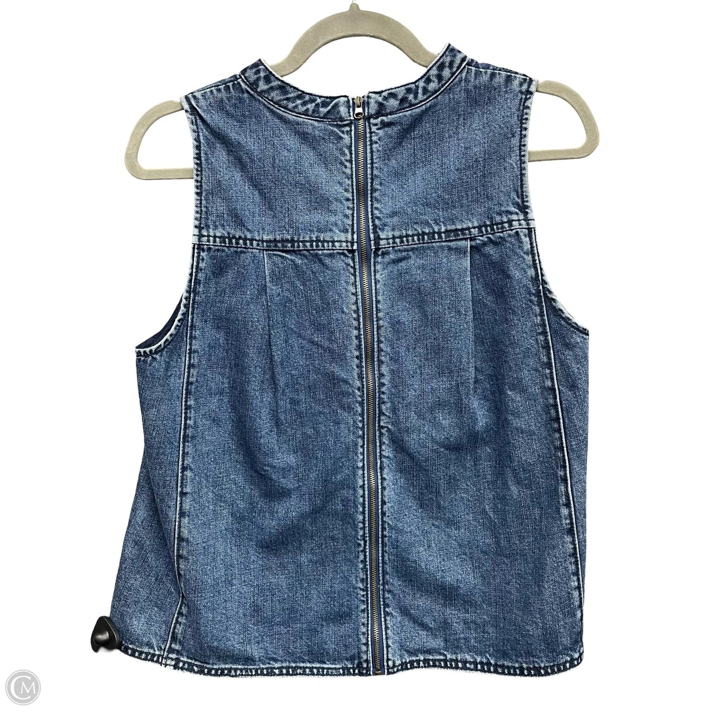 Top Sleeveless By Holding Horses In Blue Denim, Size: 8