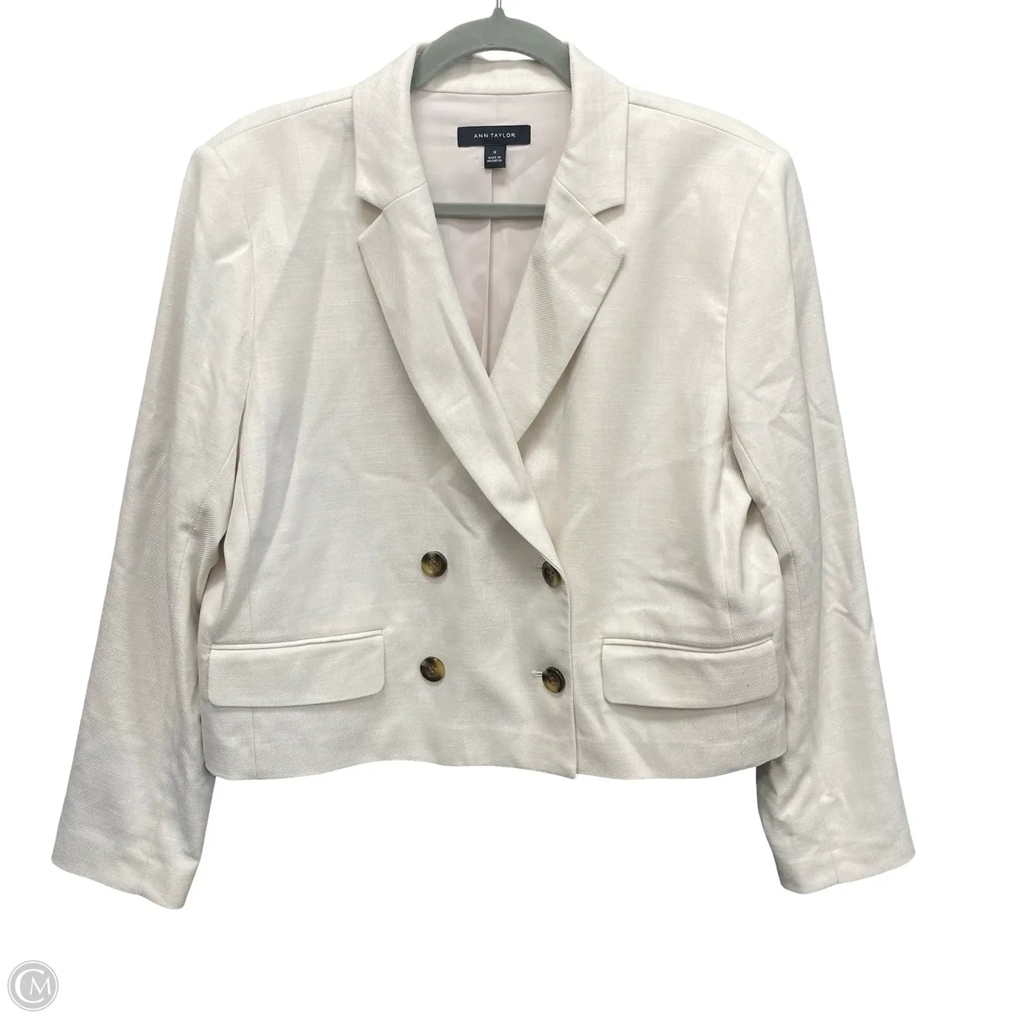 Blazer By Ann Taylor In Beige, Size: 12