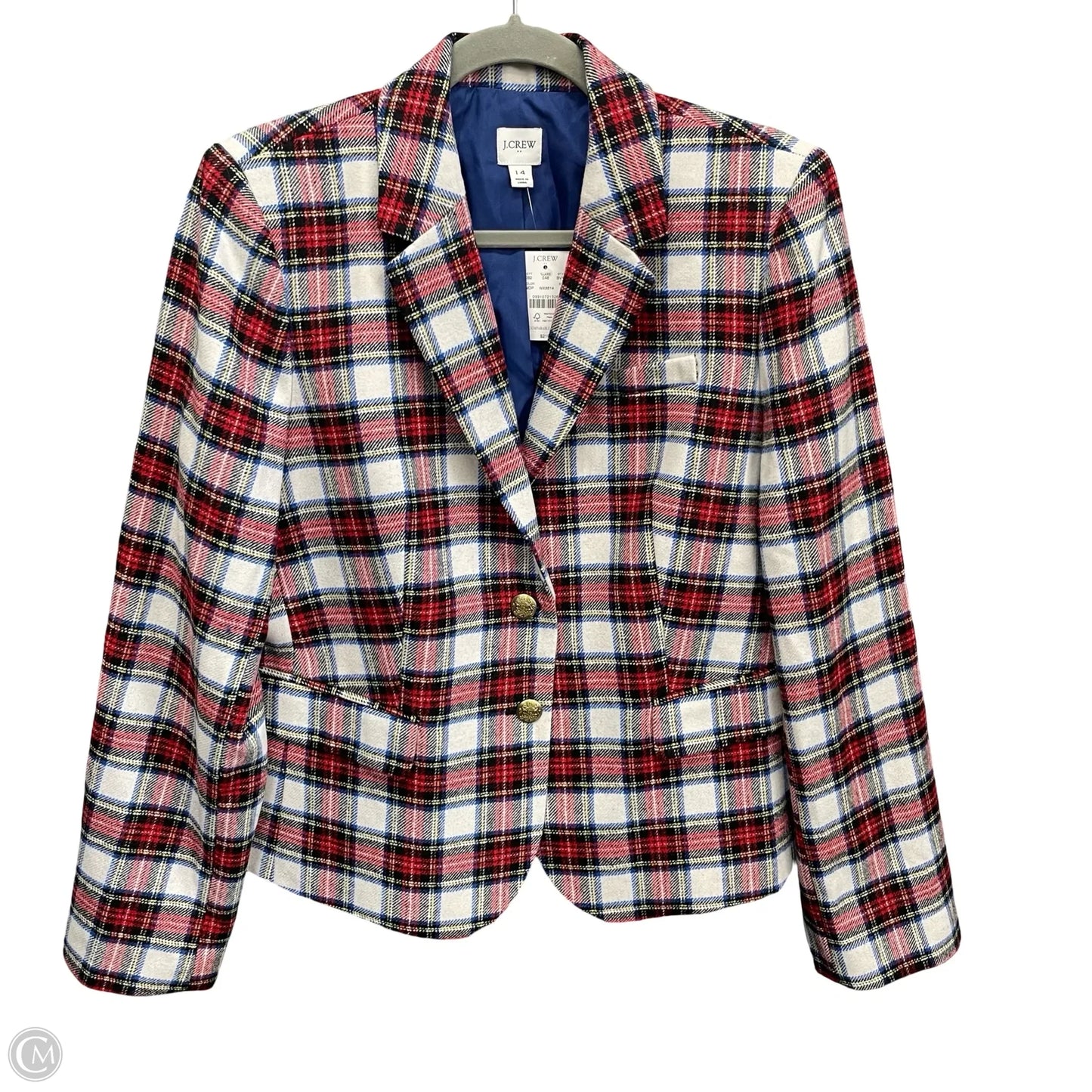 Blazer By J. Crew In Plaid Pattern, Size: 14
