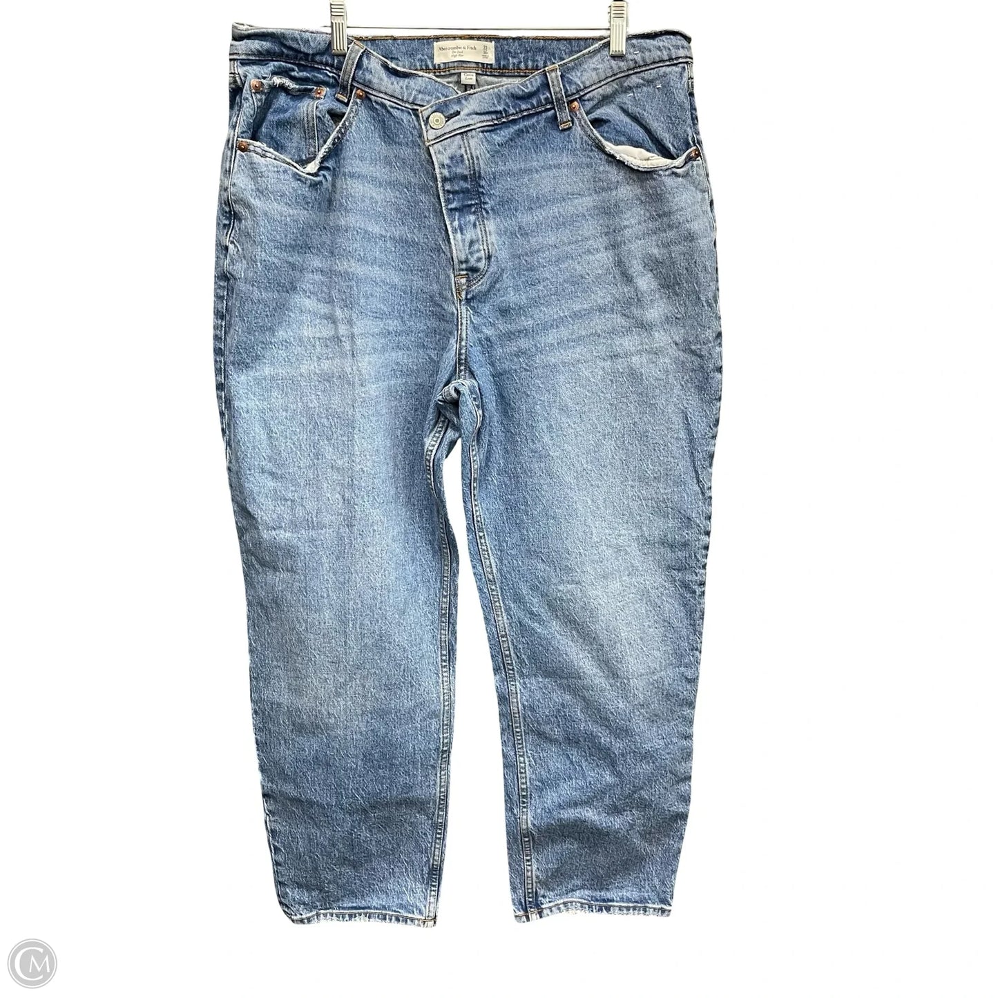 Jeans Straight By Abercrombie And Fitch In Blue Denim, Size: 16