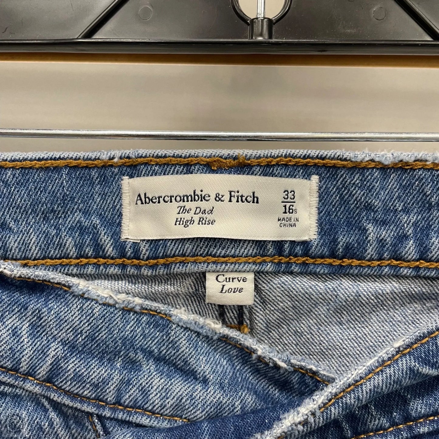 Jeans Straight By Abercrombie And Fitch In Blue Denim, Size: 16