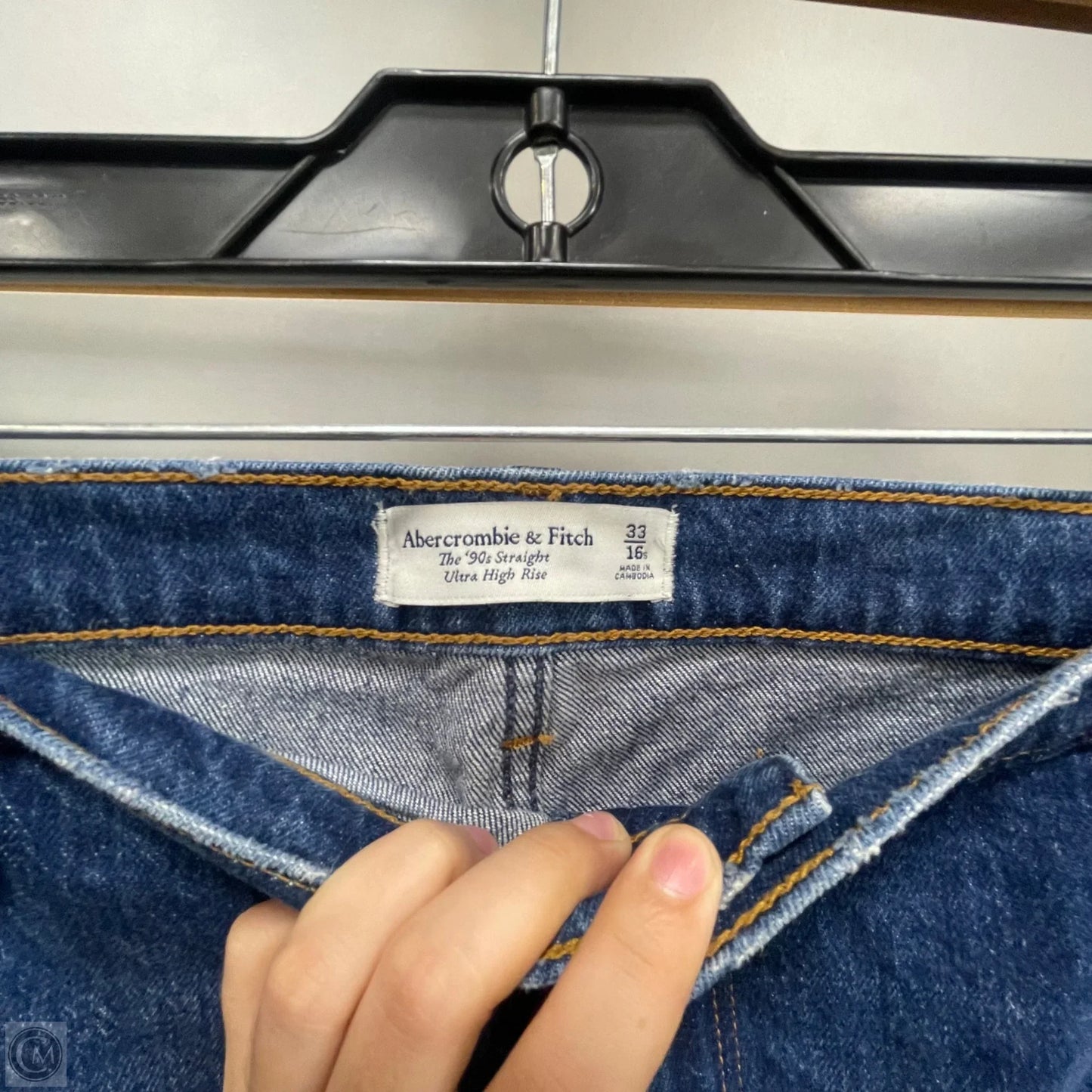 Jeans Straight By Abercrombie And Fitch In Blue Denim, Size: 16